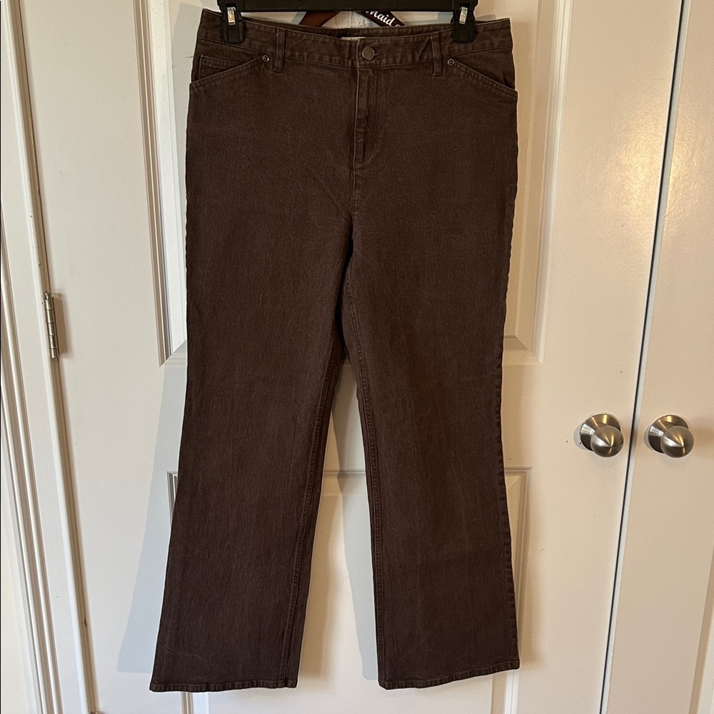 J. Jill Chocolate Brown Denim Straight Leg Jeans